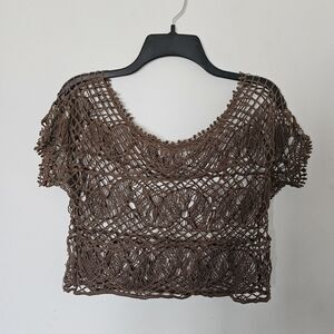 K too Crochet Top Size S/M 100% Cotton Sexy Grunge Streetstyle Edgy